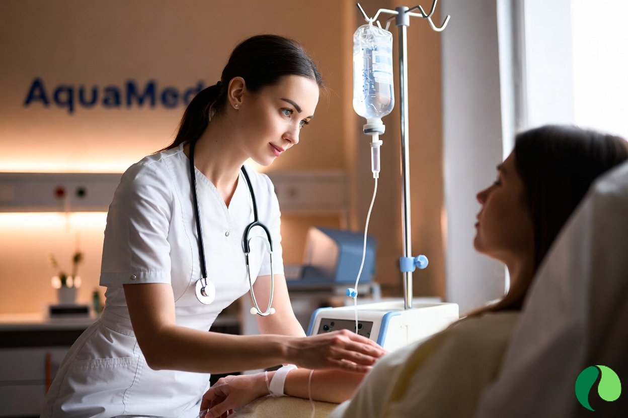 Процедура установки капельницы AntiStress + в комфортных условиях клиники